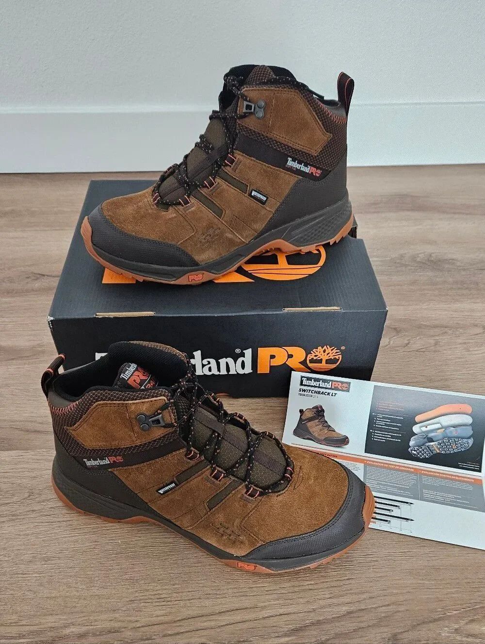 Timberland Switchback LT Brown and Black Waterproof Hiking Boots Size 11.5W